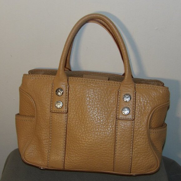 Vintage Micheal Micheal Kors Cream/Tan Pebbled Leather Smaller Tote Bag - Picture 1 of 13